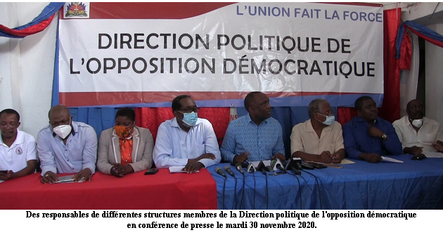 7 février 2021 : l’opposition politique écrità lacommunauté internationale